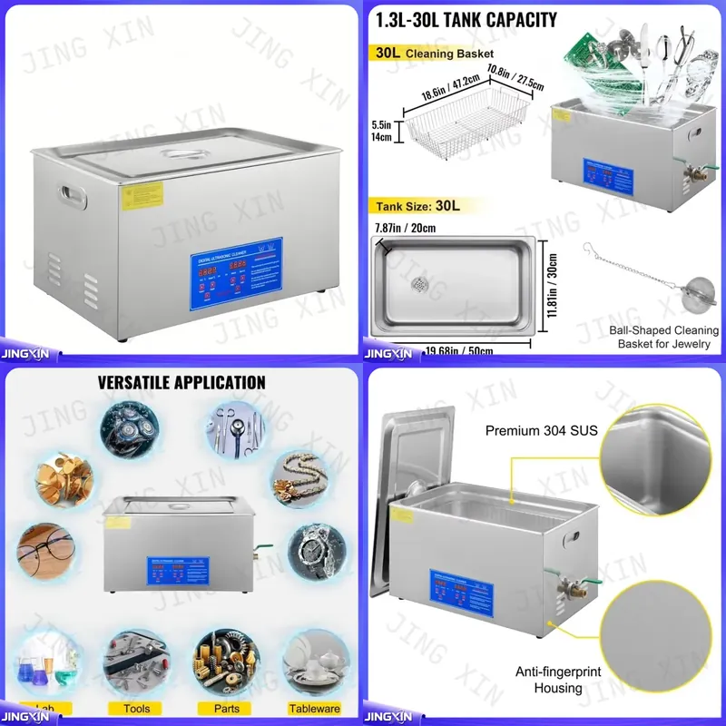Ultrasonic Cleaner 30L Industrial - Limpiador Ultrasónico Digital Personalizado de 1.3L