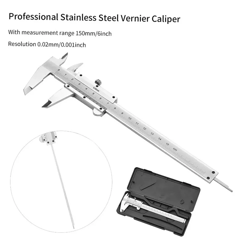 Digital Caliper 150Mm Stainless Steel - Calibrador Vernier profesional de acero inoxidable,