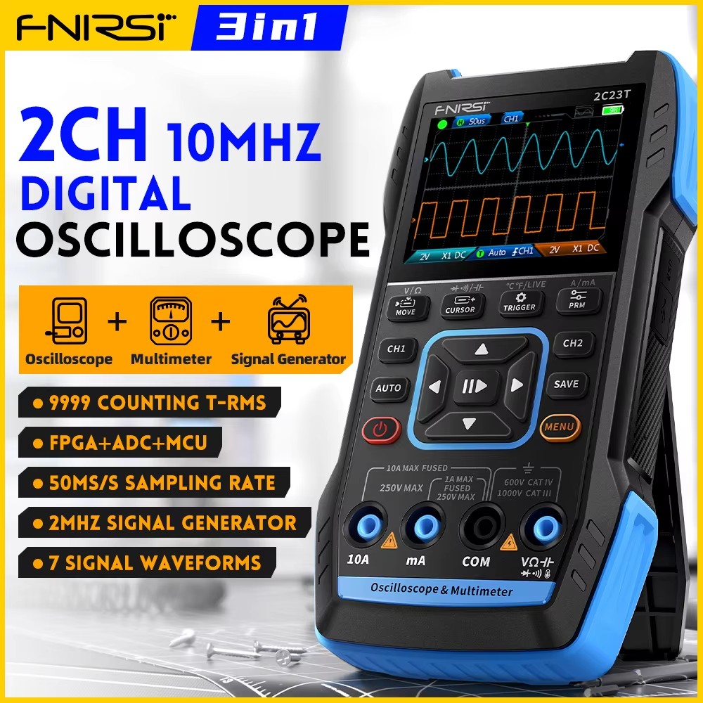 FNIRSI 2C23T multímetro de osc - Fnirsi Digital Oscilloscope Handheld reseña y precio