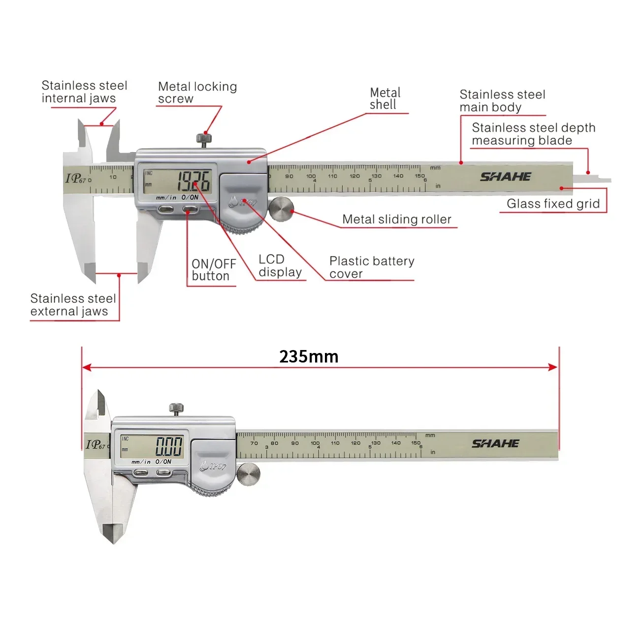 150 mm IP67 impermeable Digita - Digital Caliper 150Mm Stainless Steel reseña y precio